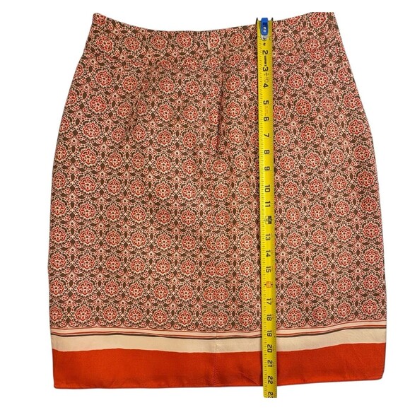 Banana Republic Silk Blend Skirt Geometric Medallian Posh Career Fall Spice 4 - Picture 12 of 14
